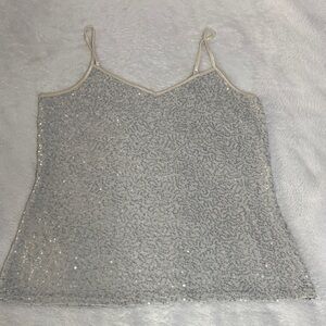Express Silver Sequin Camisole Top
